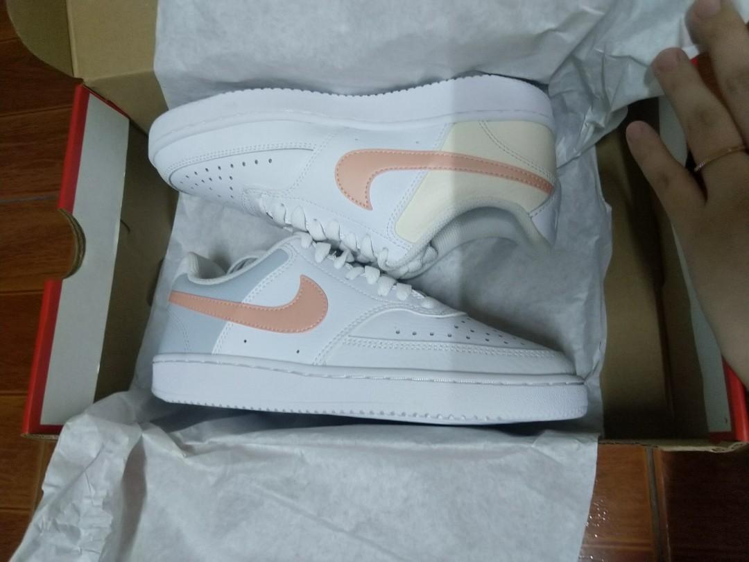 nike women's court vision canvas shoes pearl white