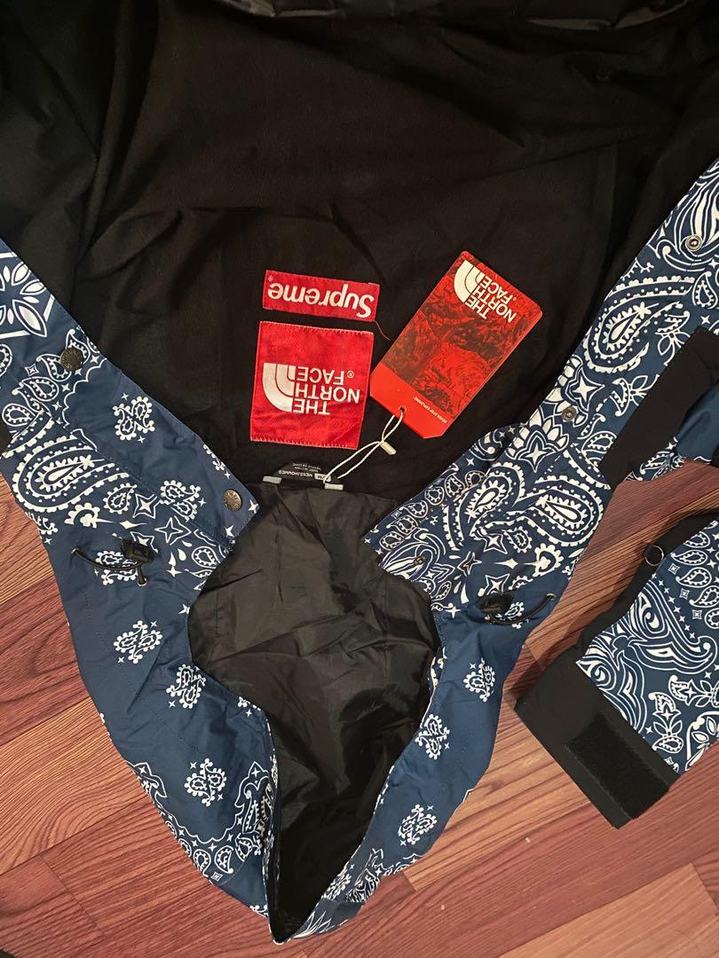 north face supreme jacket red bandana