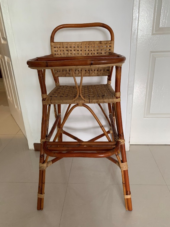 Rattan Baby High Chair, Babies & Kids, Baby Nursery & Kids Furniture
