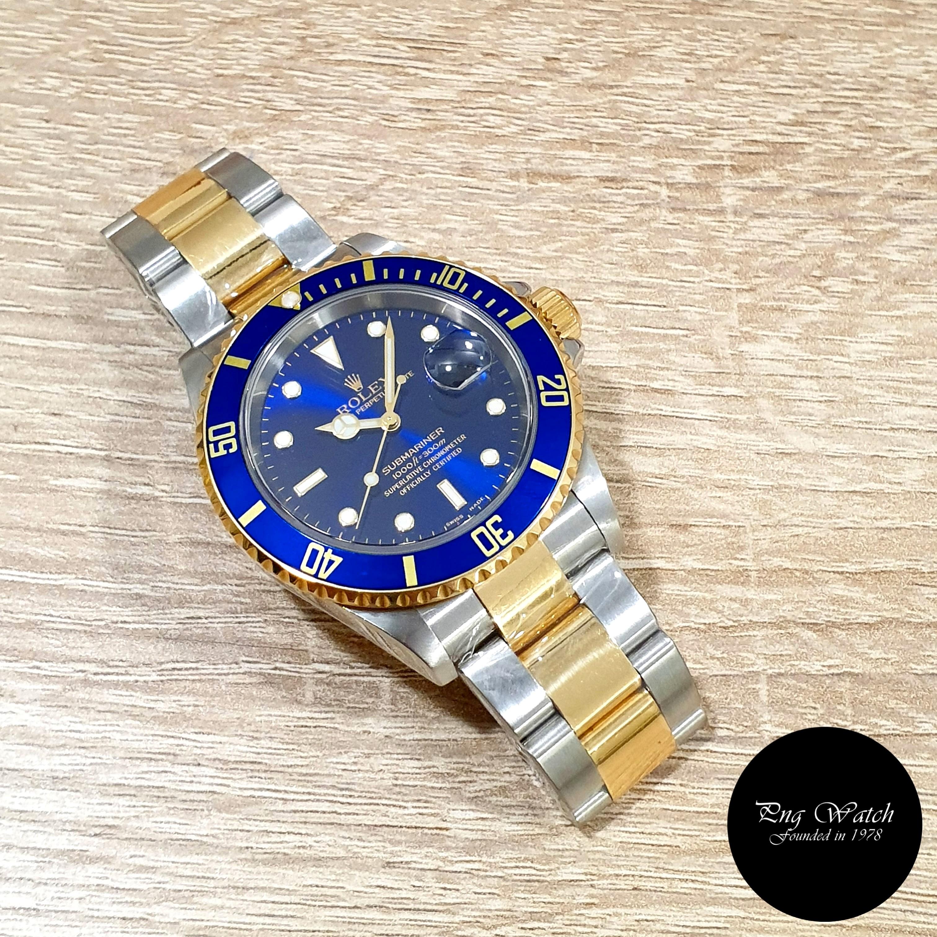 submariner blue half gold