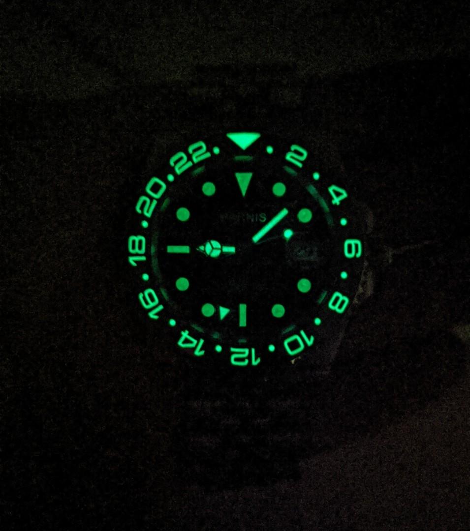 RUSH! Rolex Batman GMT Homage (Parnis GMT Watch) with Sapphire and Lumed Ceramic Bezel, Men's