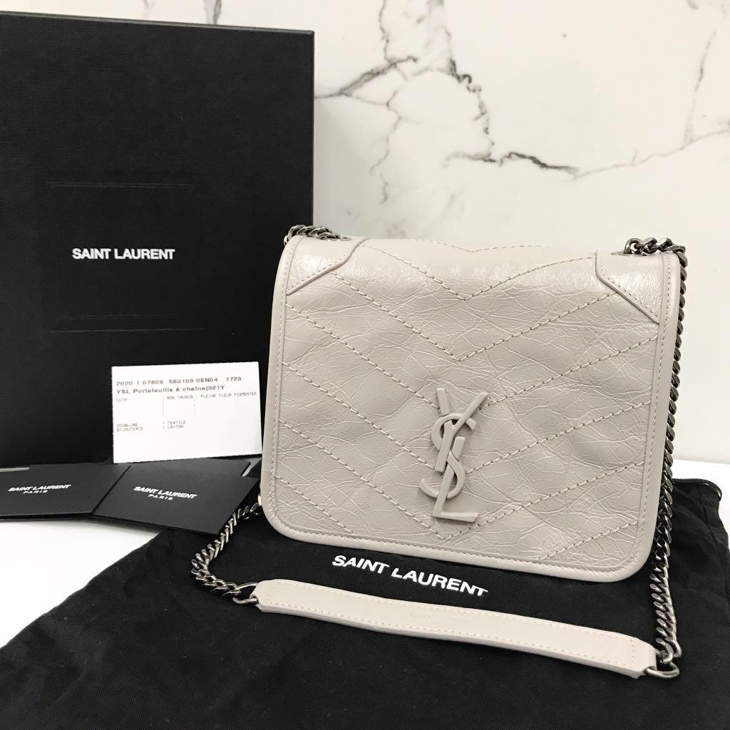 Discounted SAINT LAURENT 583103 GREY NIKI CROSSBODY CHAIN BAG 207014940