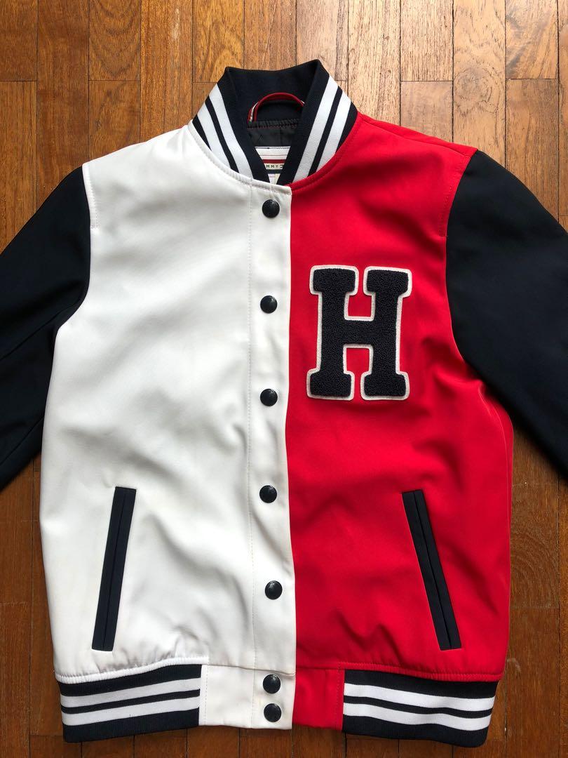 tommy hilfiger red bomber jacket womens