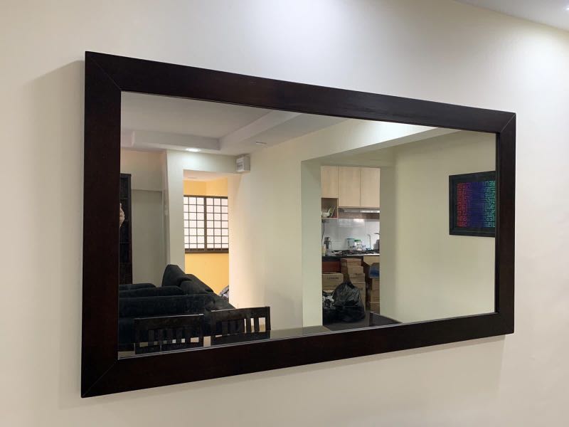 Horizontal shop wall mirror