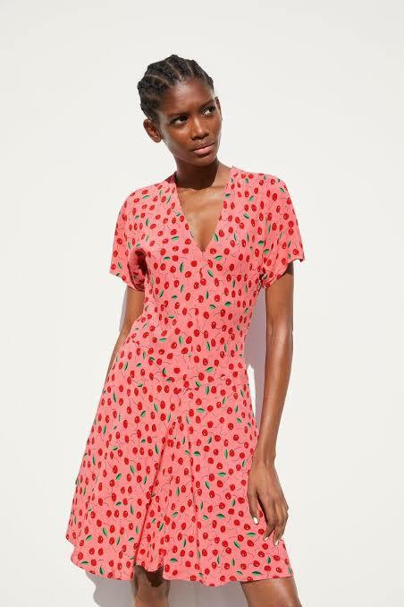 Cherry dress zara discount