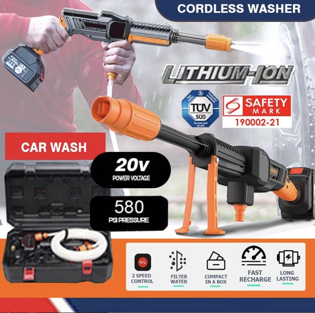 Free Delivery PRO 20V water pressure jet hydroblast cordless washer warranty worx similar