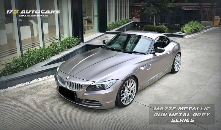 Car Wrap Gunmetal Grey Gray Car Wrapping Sticker Matt Matte Satin Candy Metallic Chrome Holographic Gloss Glossy Chameleon Flip Pearl Glitter Shiny Colour Color Spray Paint Vinyl Car Accessories Car Workshops