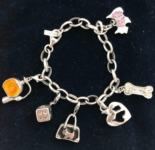 Agatha Paris Genuine Cute Sterling Silver Charm Bracelet