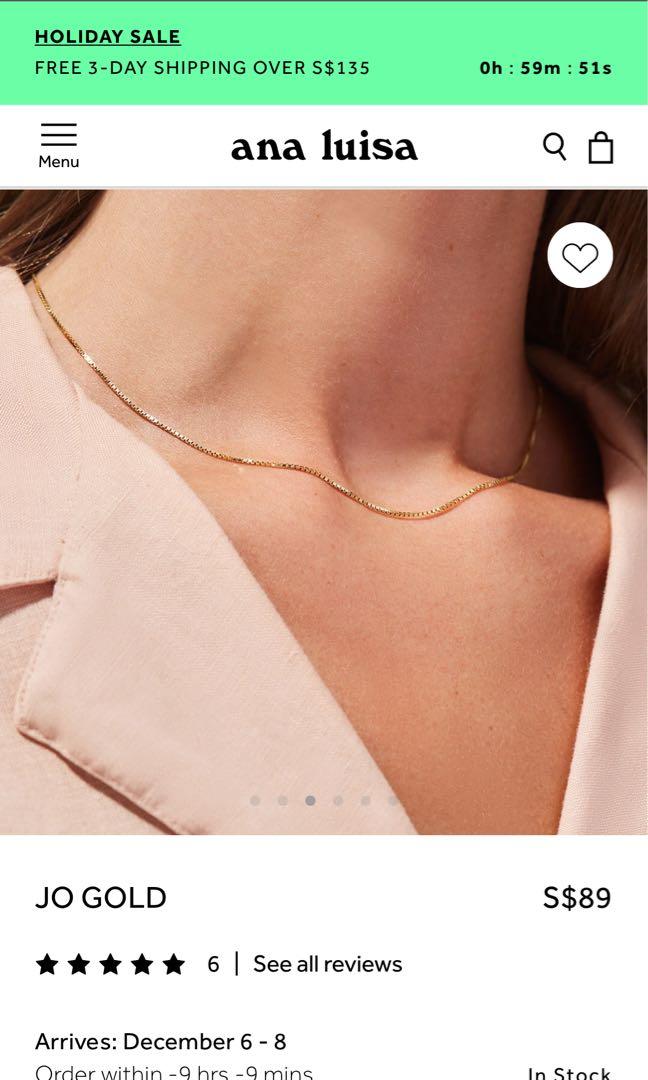 Ana Luisa JO gold chain necklace, Women 