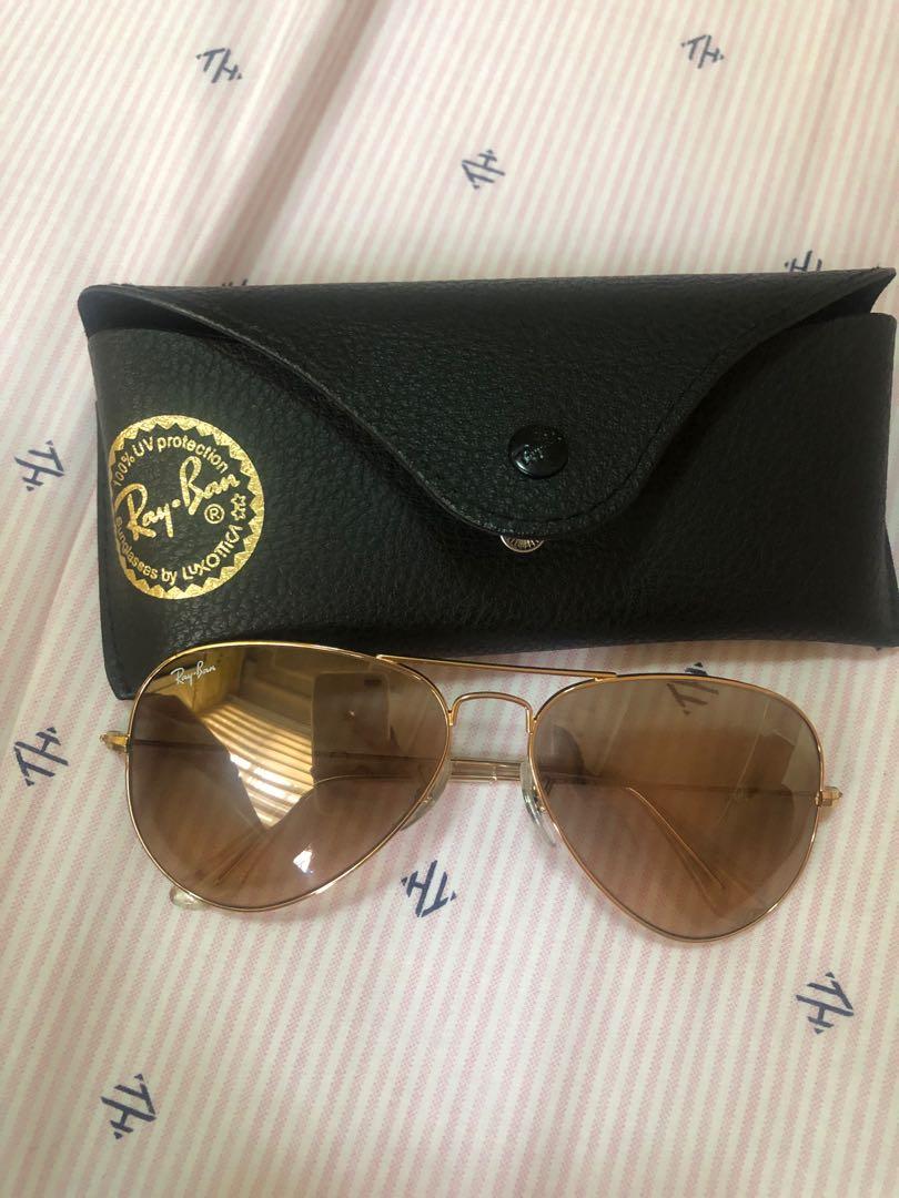 Authentic Ray Ban Aviator Rb3025 Gold Women S Fashion Watches Accessories Sunglasses Eyewear On Carousell