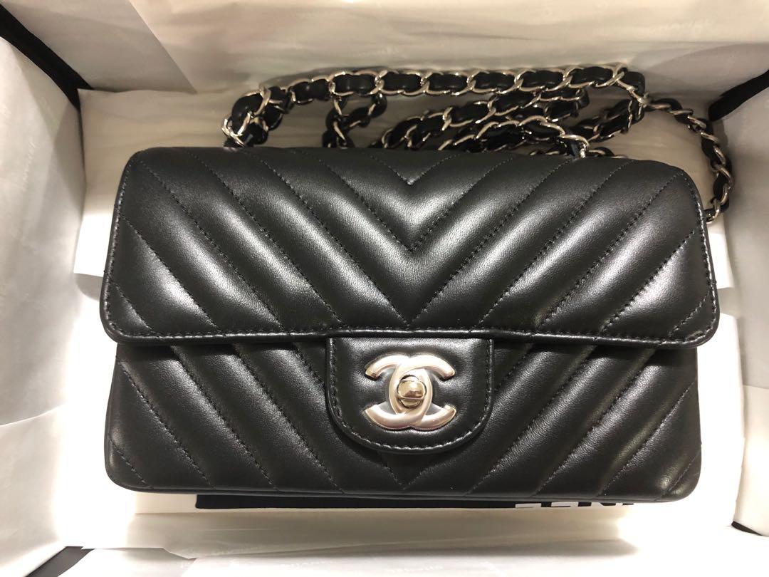 Brand New Authentic Chanel Mini Flap Bag (Rectangular Mini) Black