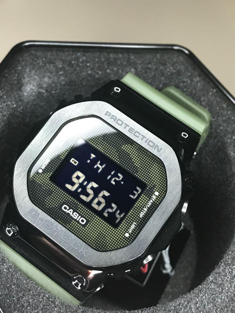 Casio G Shock GM 5600B 3 Stainless Steel Bezel Green Resin