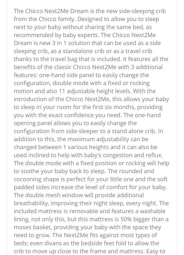 chicco next to me white