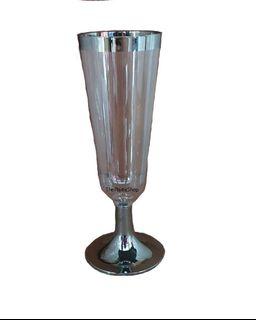 Disposable Plastic Champagne Glass with Metal base