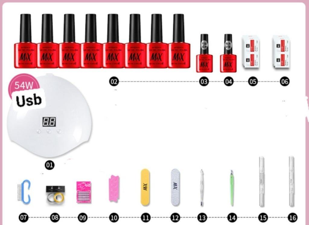 Diy Uv Led Gel Nail Polish Nail Art Set 28pcs Set Dryer Light Top Base Manicure Kit Manicure Set Manicure Gel Polish Set Health Beauty Hand Foot Care On Carousell