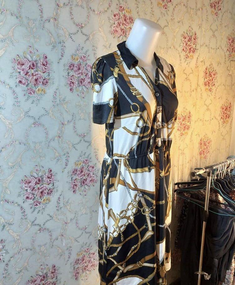 Dress Ala Motif Gucci Fesyen Wanita Pakaian Wanita Gaun Rok Di Carousell