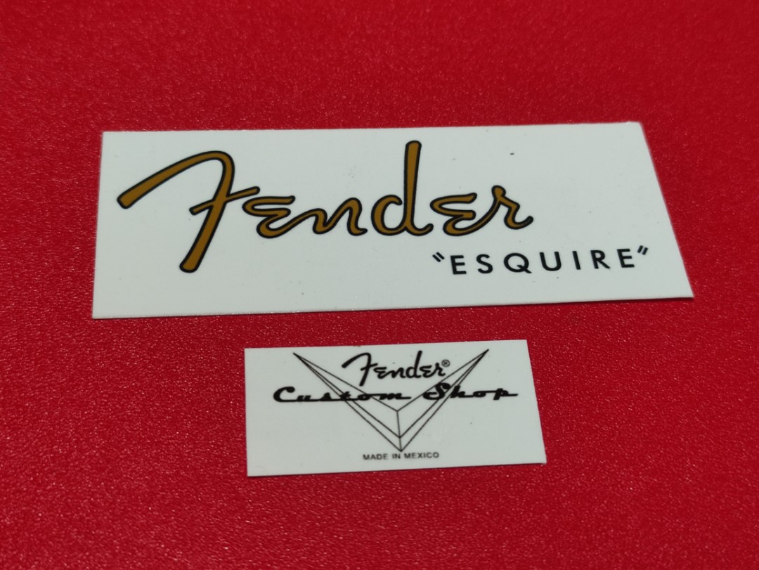 FENDER TELECASTER ESQUIRE WATERSLIDE GUITAR DECAL WITH CUSTOM SHOP LOGO