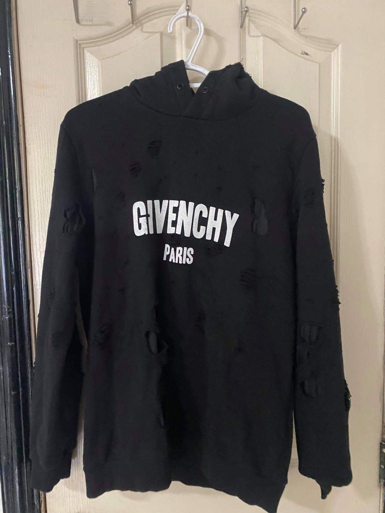 Givenchy Distressed Hoodie, Men's Fashion, Tops & Sets, Hoodies on Carousell