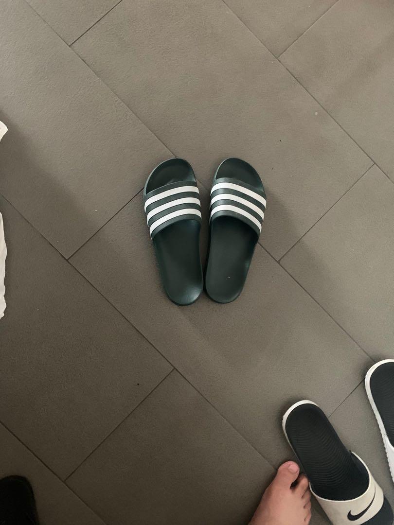 mens green adidas slides