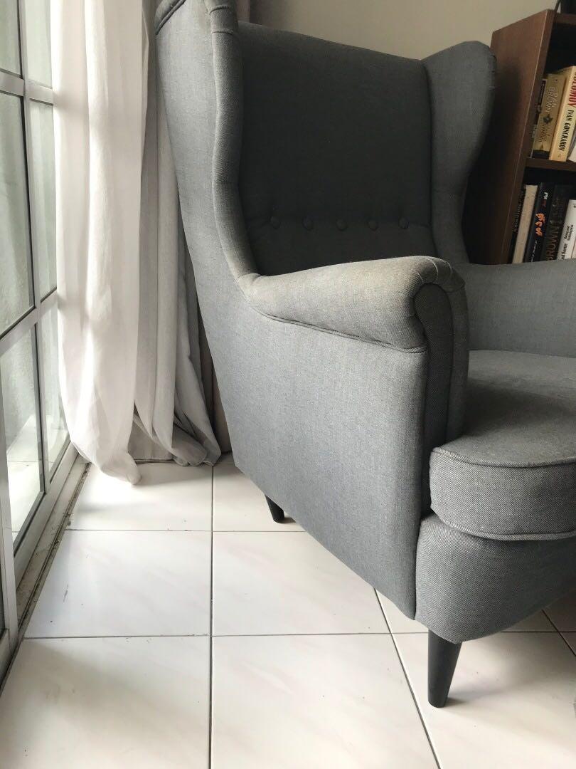 Ikea Chair and Leg Rest (Strandmon), Furniture & Home Living, Furniture