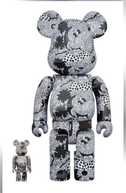 keith haring Mickey Mouse bearbrick 400%100%, 興趣及遊戲, 玩具 ...
