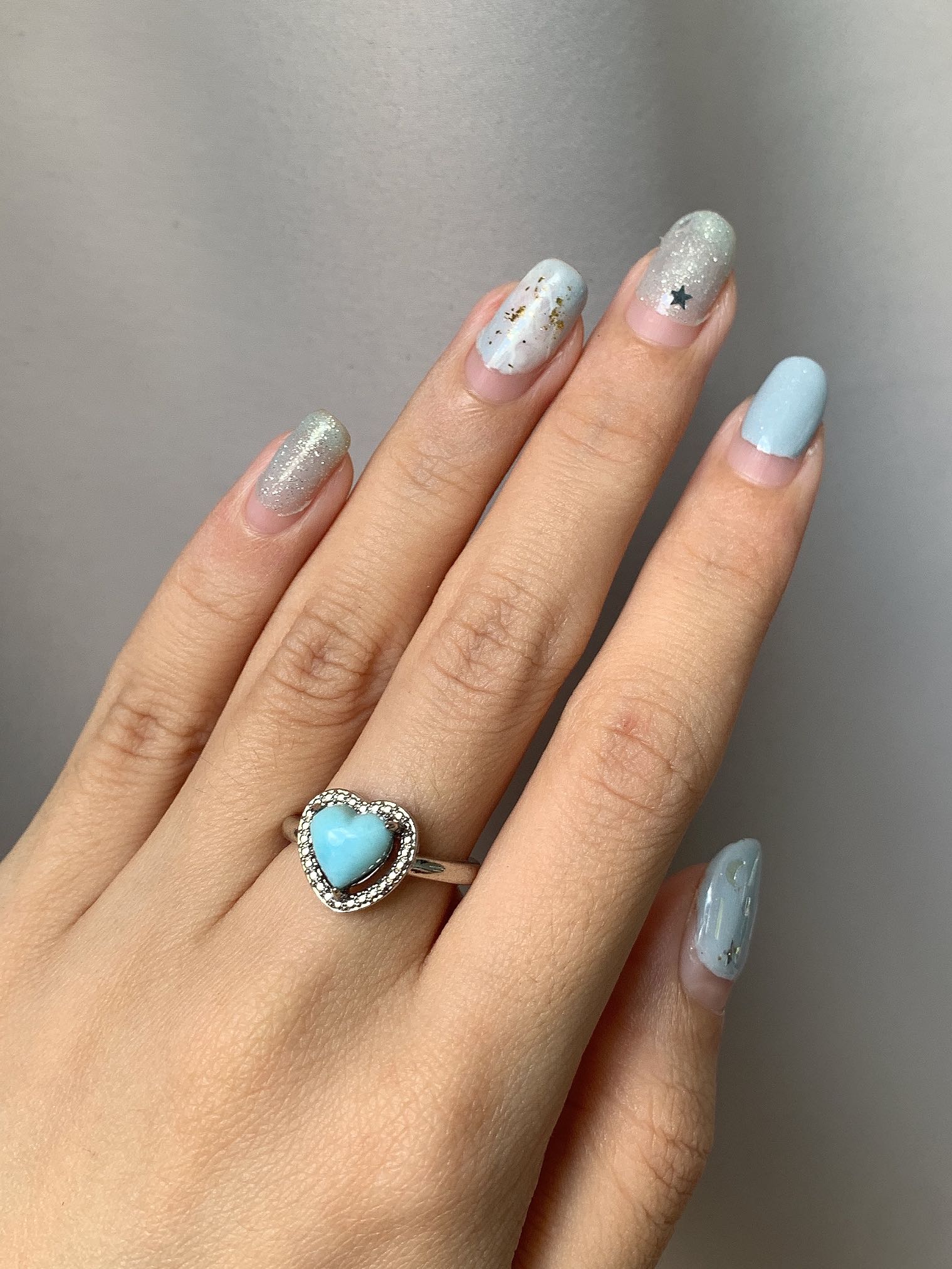 Larimar heart ring hotsell