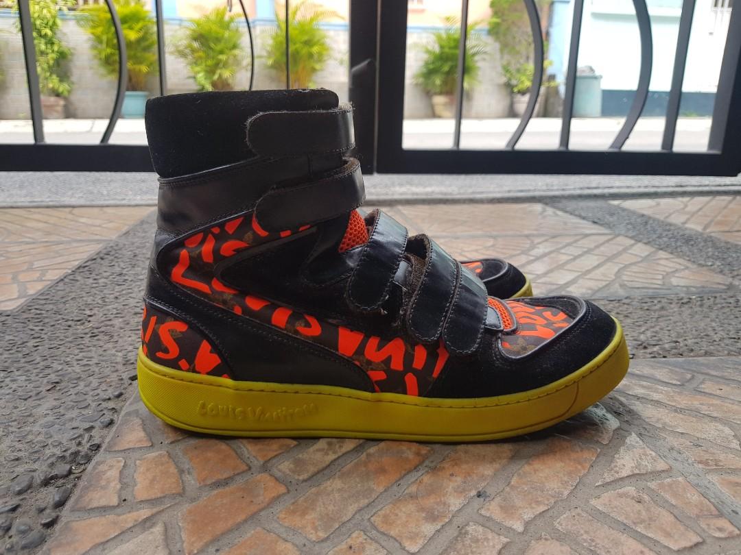 Louis Vuitton Neon Graffiti Stephen Sprouse High Top Sneakers Size 39.5