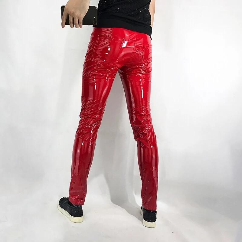 Purple leather pants mens best sale