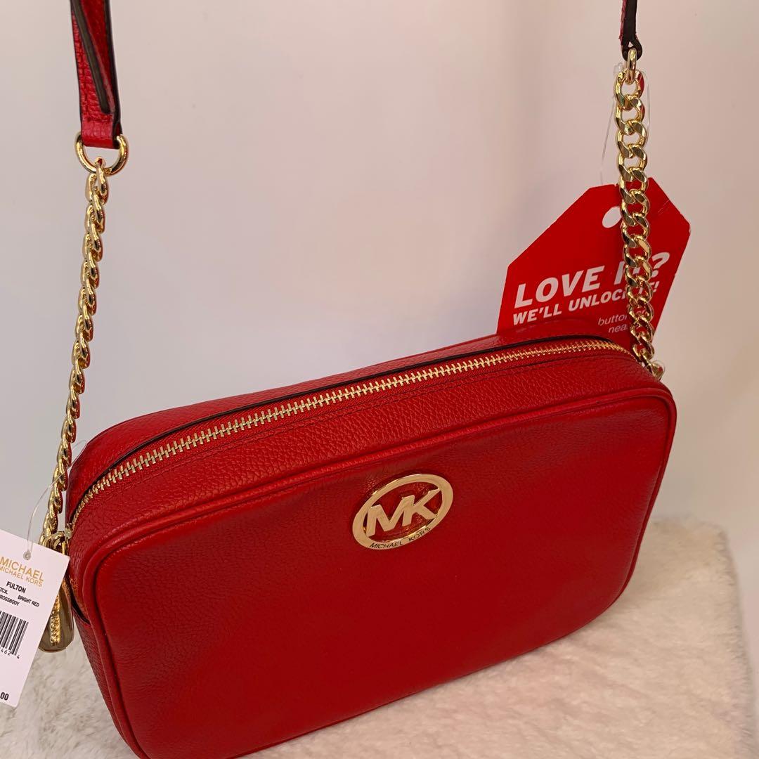 Michael kors 2025 red sling bag