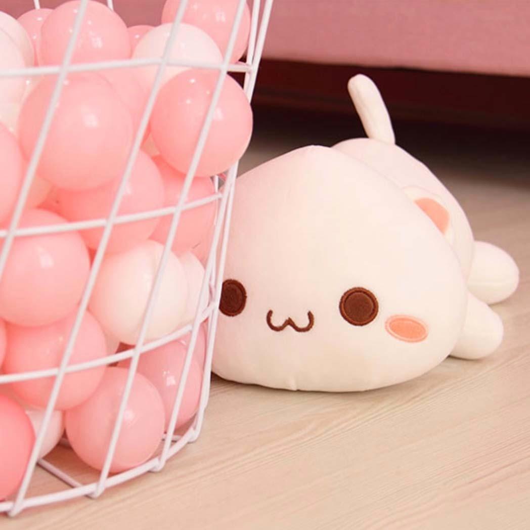 peach and goma cat plush