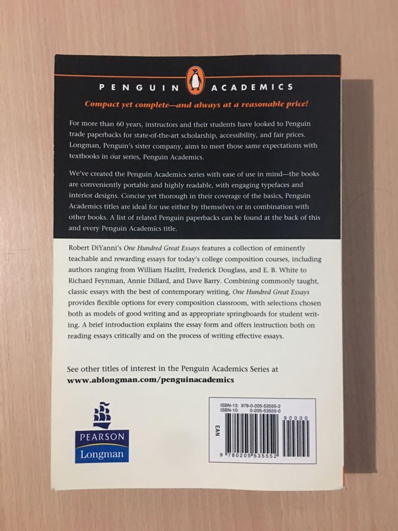 One Hundred Great Essays by Robert Diyanni, Hobbies & Toys, Books