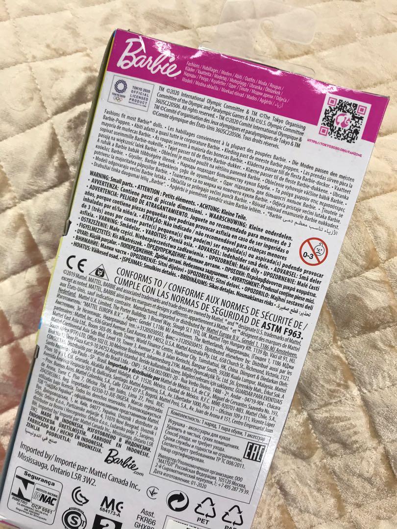 Original Barbie Olympics Tokyo 2020 sportswear set, Hobbies & Toys