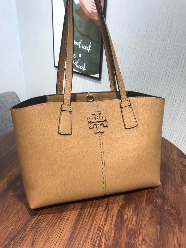 Original Tory Burch McGraw Small Tote Bag Black/Brown/Gray, Luxury, Bags &  Wallets on Carousell