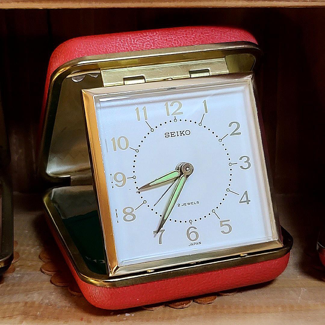 SEIKO mechanical Alarm Clock 精工機械式上鏈旅行摺合鬧鐘懷舊