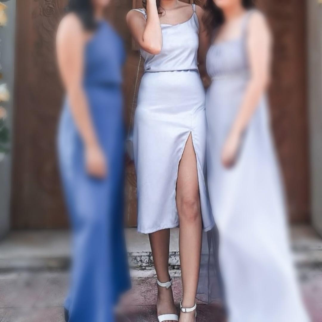 Dusty blue semi formal dress Clearance