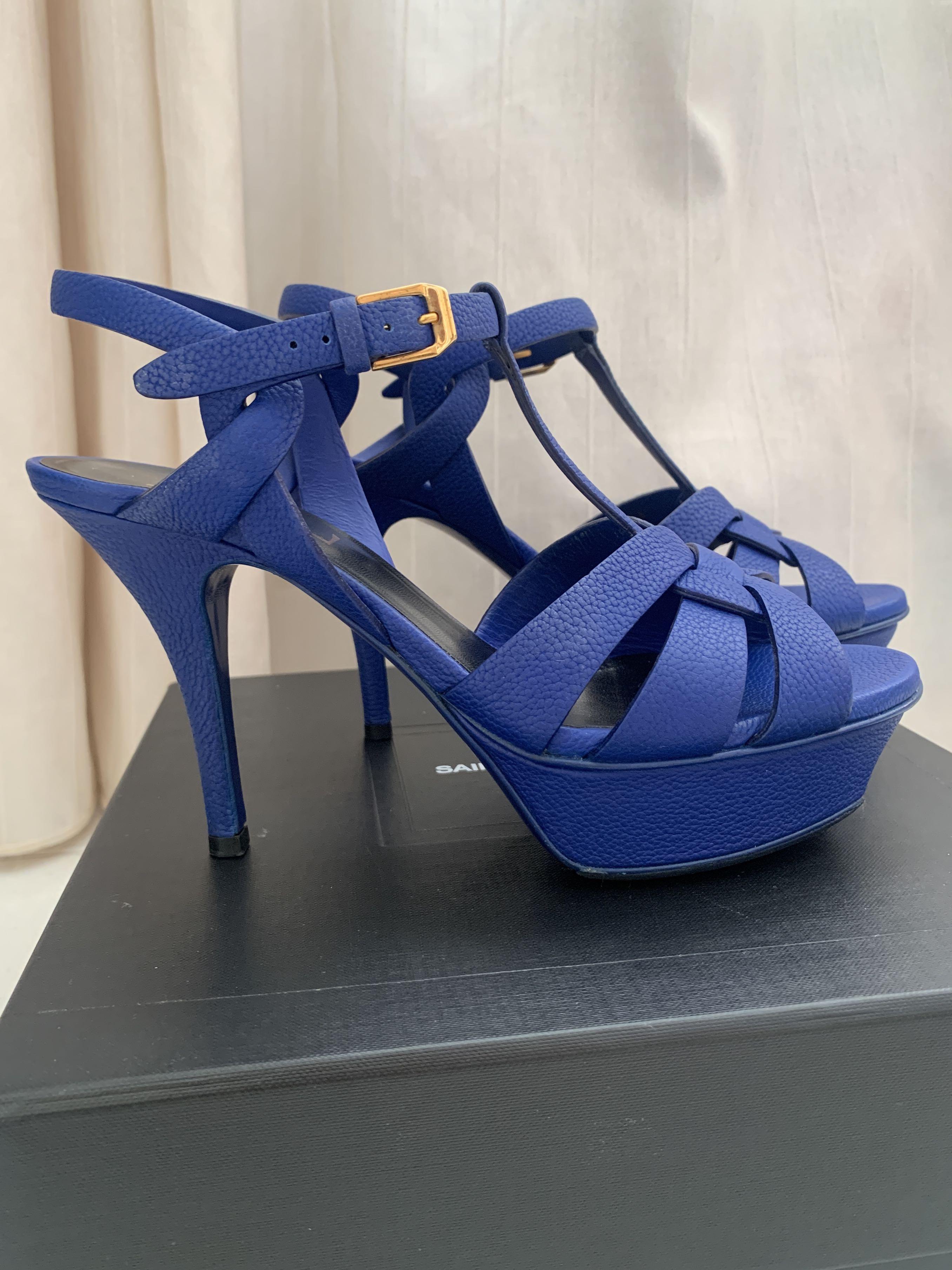 Ysl blue heels sales