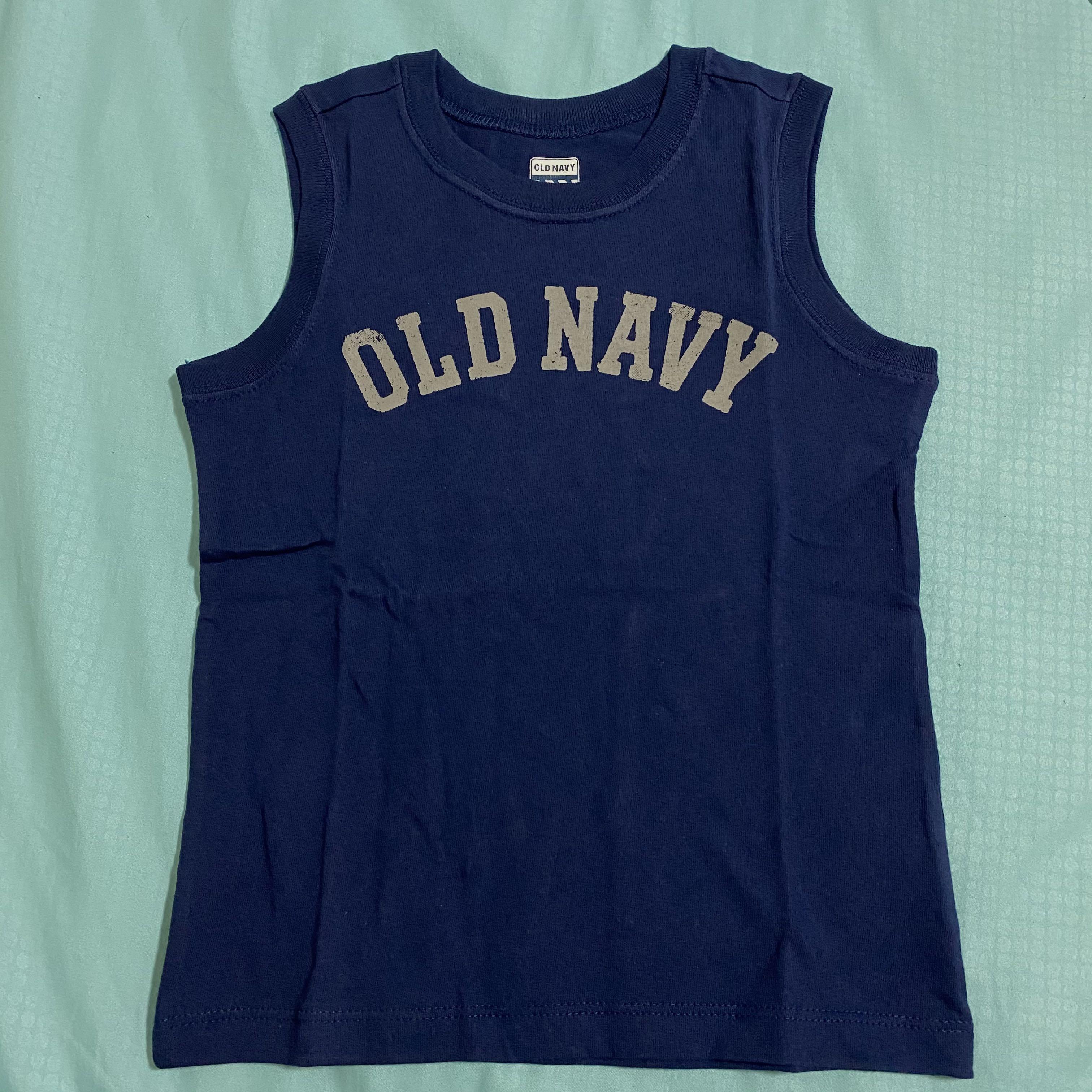 Size 4T ON Blue Logo Jersey Tank Top Muscle Tee Old Navy Kid Boy