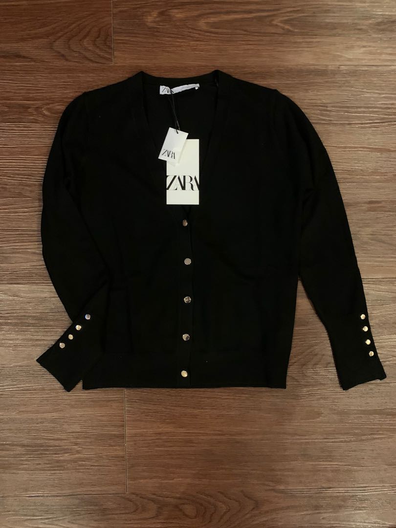 zara cardigan black
