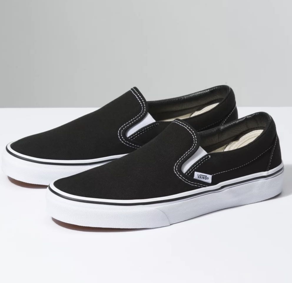Black & white slip on vans Clearance