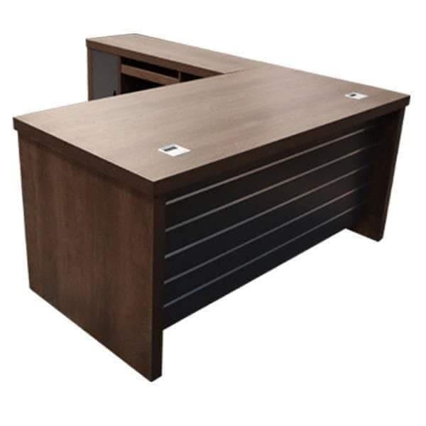 Wooden Lshape Executive Table Build in Drawer, Furniture & Home Living