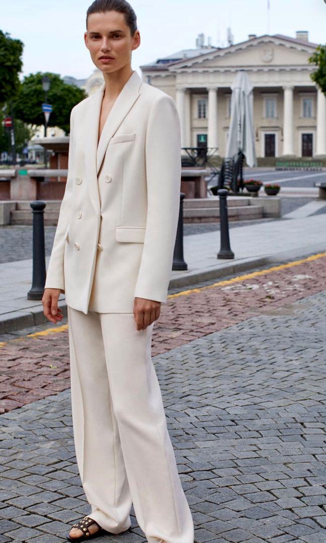 zara white blazer