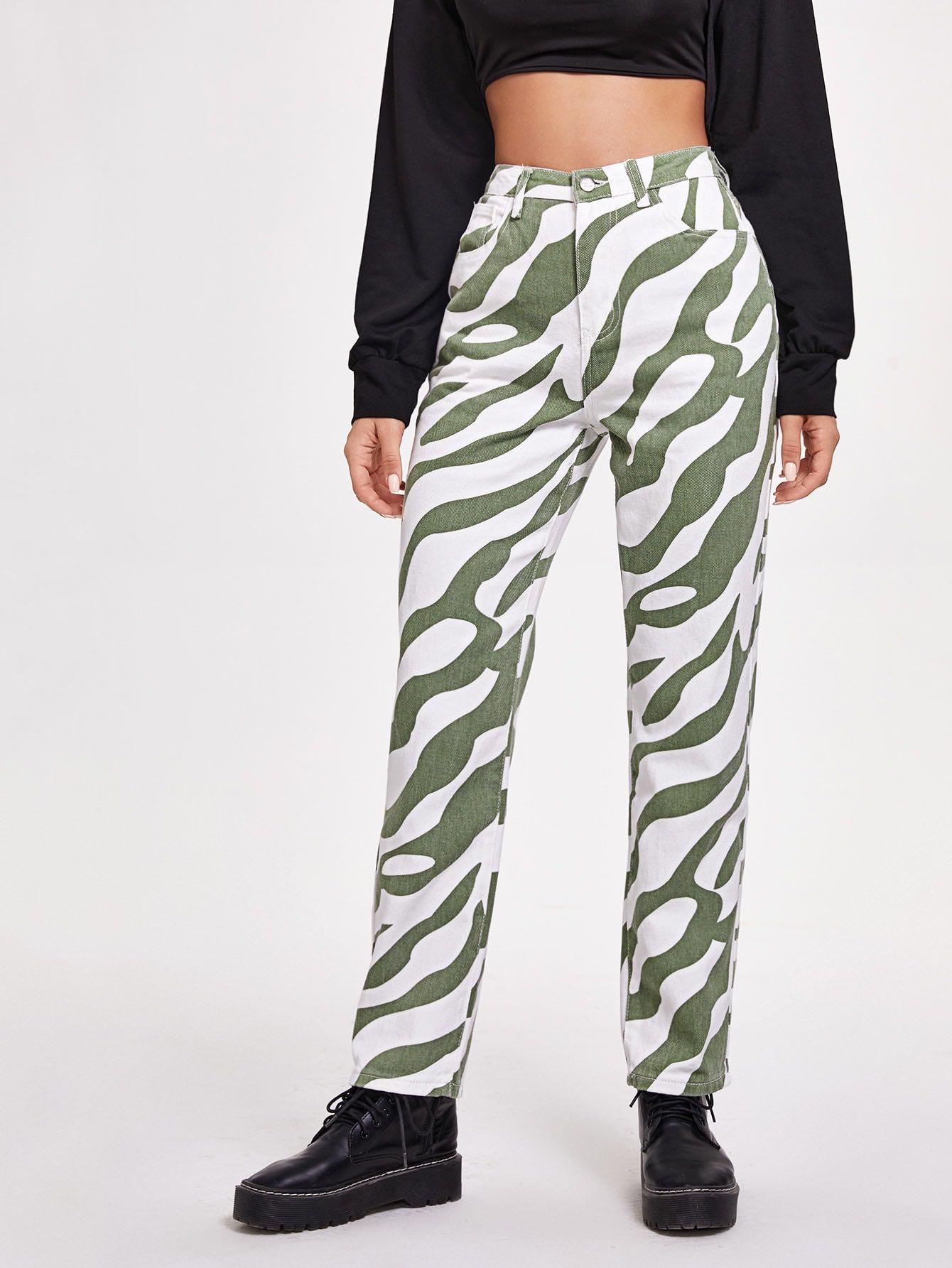 Zebra straight leg pants clearance