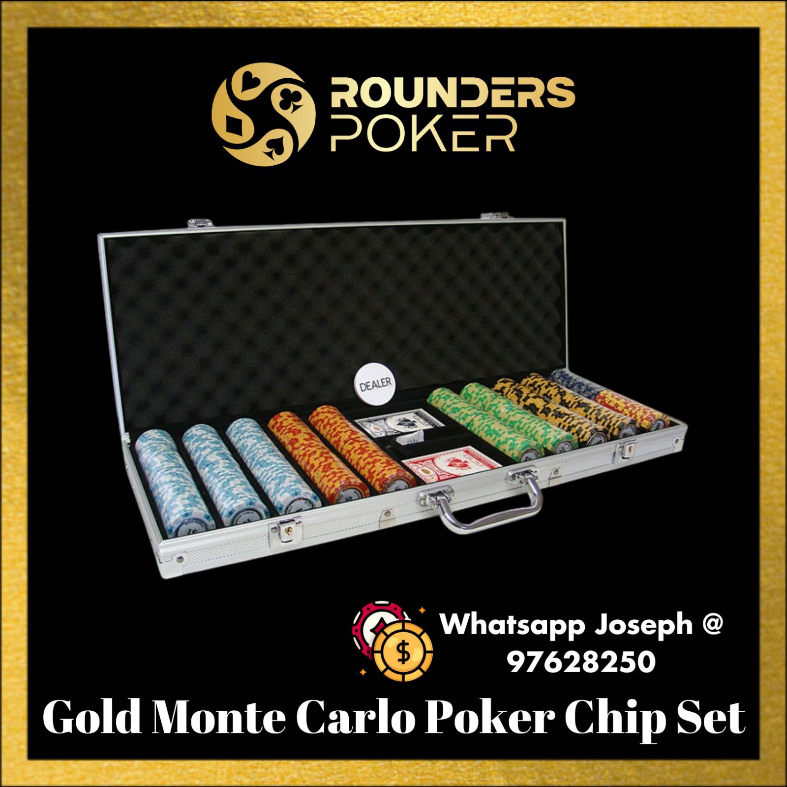 14g Gold Monte Carlo 500 Pcs Poker Chips Texas Holdem Metal Inlay Poker Chip Set Mahjong Chips