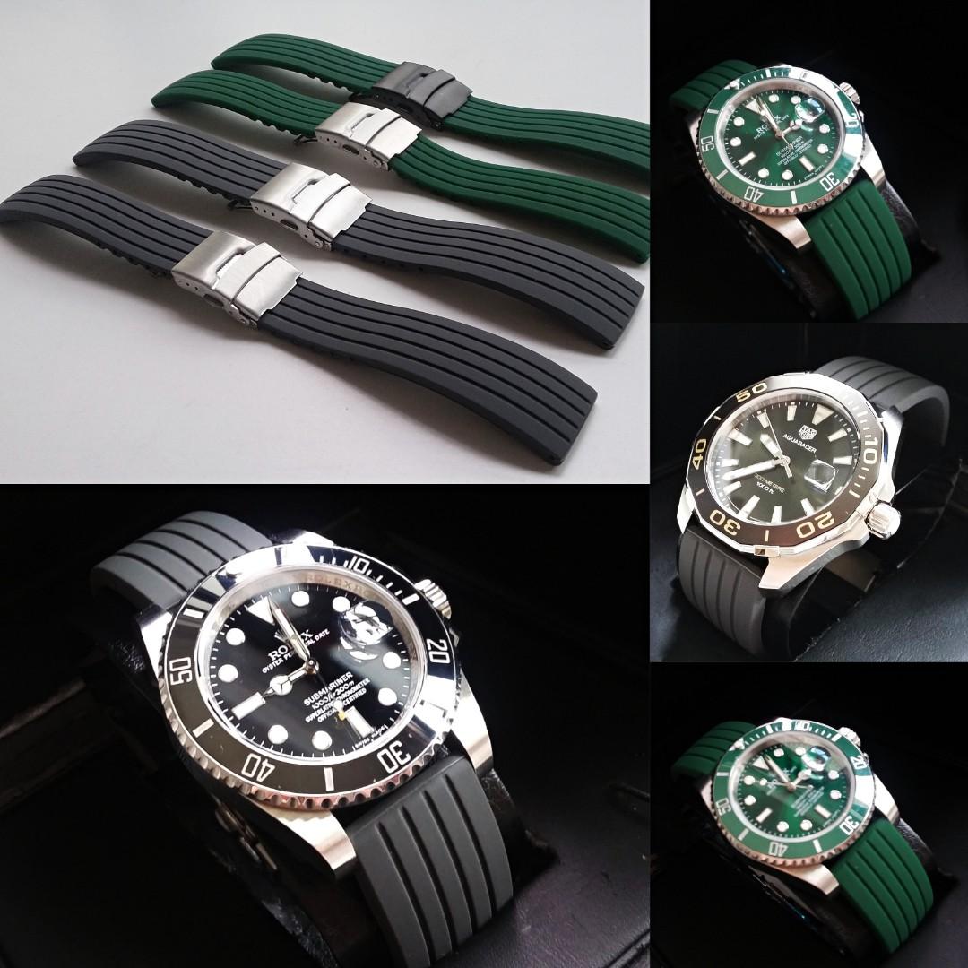 Rolex green shop rubber strap