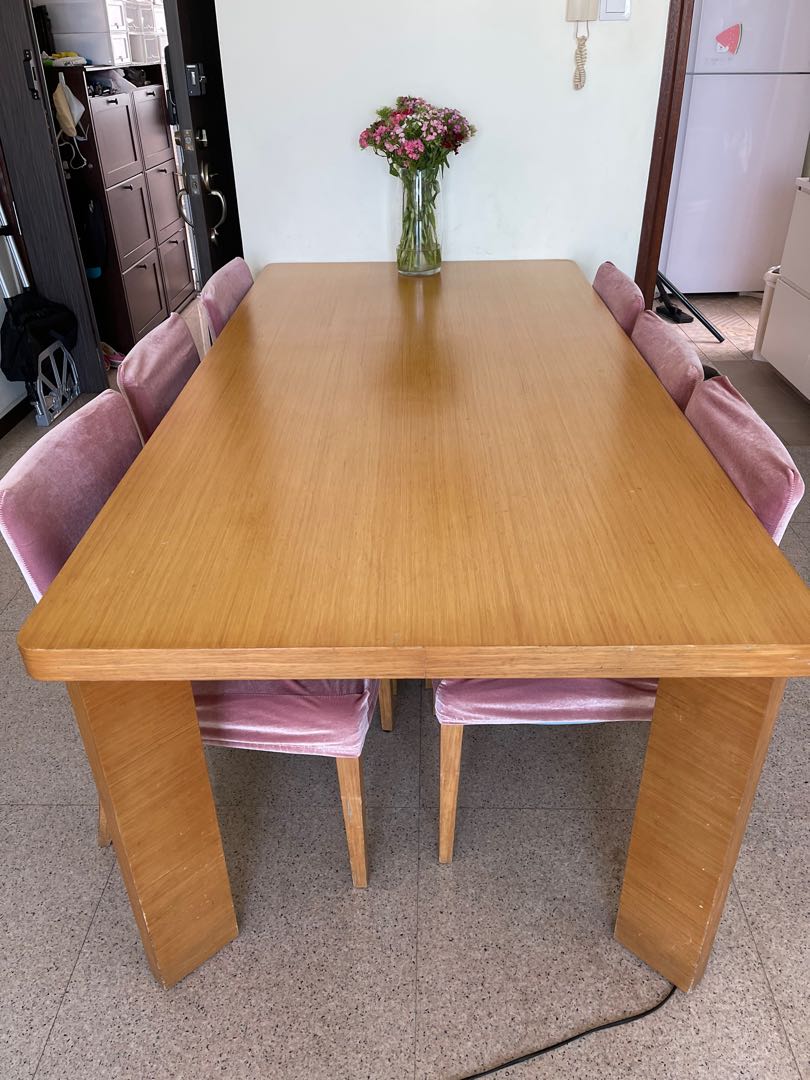 8 pax dining table with 8 chairs, Furniture & Home Living, Furniture