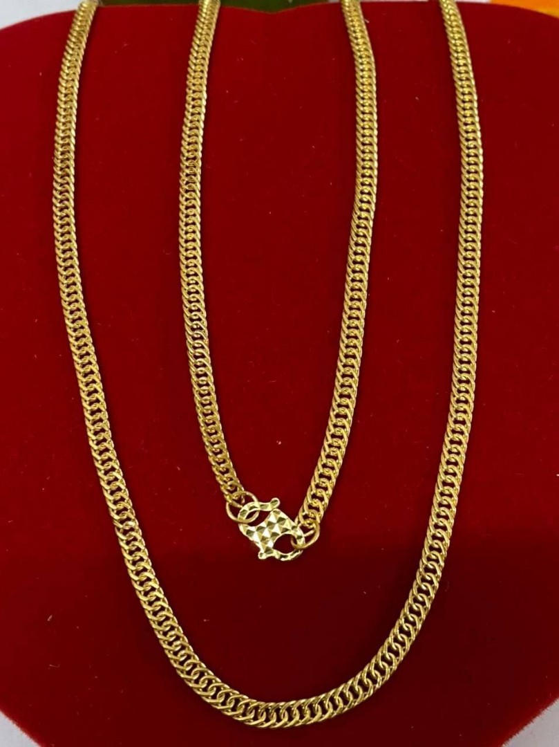 916 Gold Necklace Rantai Leher Lipan Budget Women S Fashion Jewelry Organisers Necklaces On Carousell
