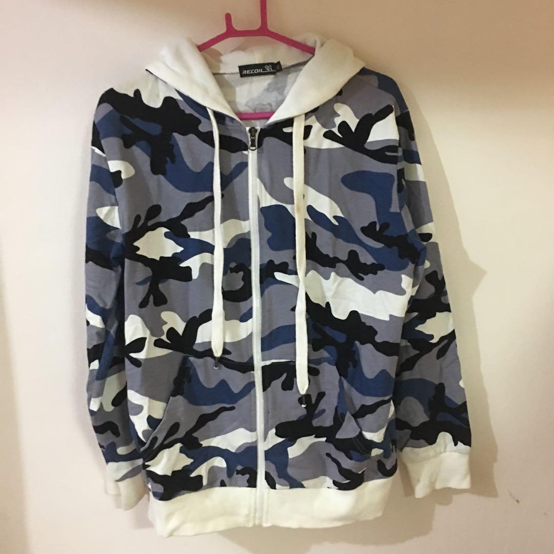 Mens blue shop camo hoodie