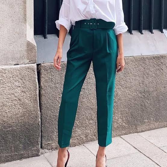 Zara High Waisted Belted Trouser/Pants, Women's Fashion, Bottoms, Other  Bottoms on Carousell