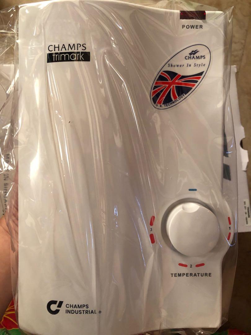 Champs Trimark Shower Water Heater BNIB, Furniture & Home Living