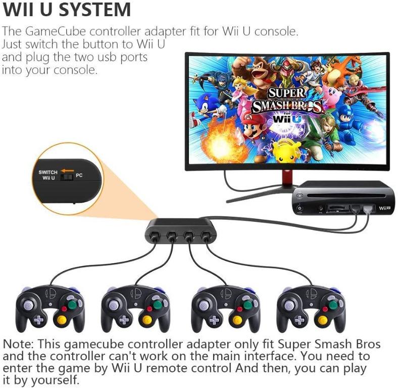 Cloudream Gamecube Controller Adapter Super Smash Bros Switch Gamecube Adapter For Wii U Pc Compatible With Turbo And Vibration Features Without Controller And Without Lag Gamecube Adapter Electronics Others On Carousell